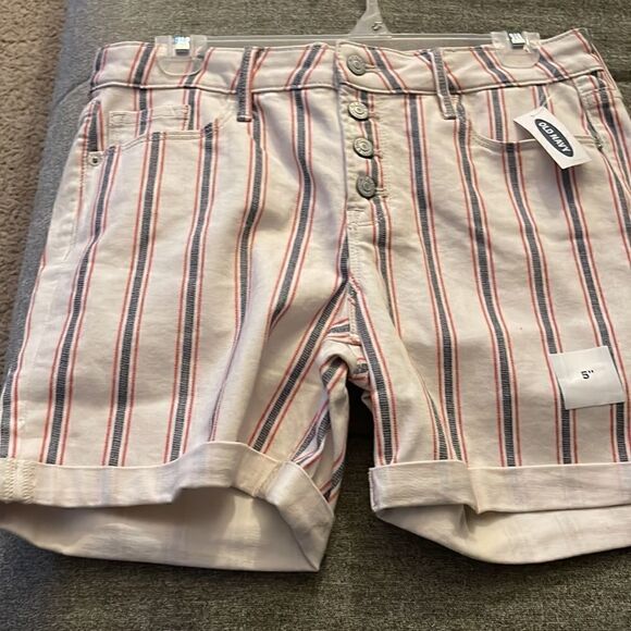 Old Navy | Mid Rise Stripe Jean Short - Picture 3 of 5